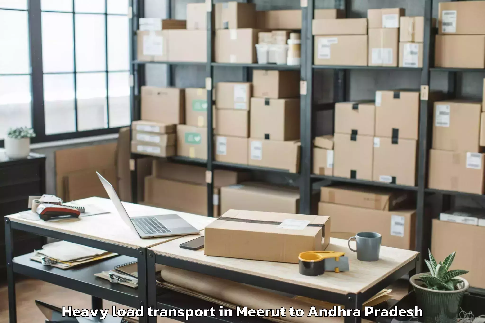 Book Meerut to Vignan University Guntur Heavy Load Transport